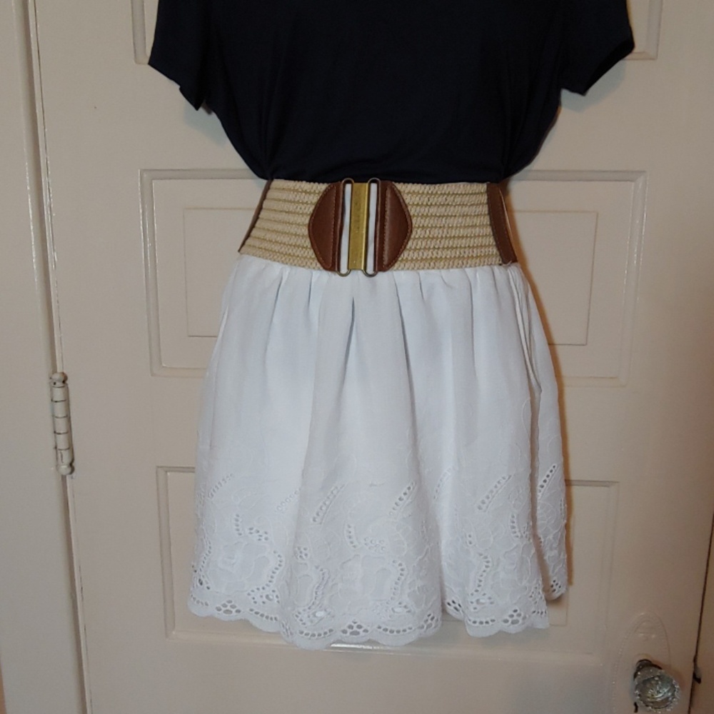 White Eyelet Lace Skirt